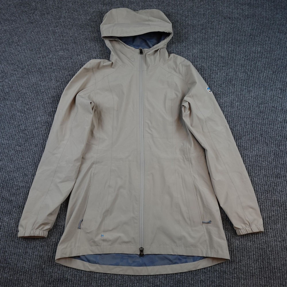 Kuhl Stretch Voyager Jacket Womens Small Beige Hooded Lightweight 2172